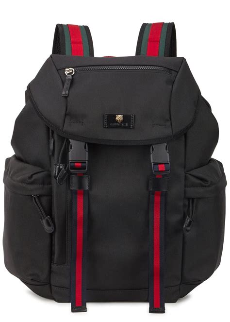 gucci black gucci signature backpack|gucci black canvas backpack.